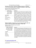 Khảo sát dòng vật liệu qua van cấp tro lên đường ống vận chuyển trong hệ thống thải tro bay nhiệt điện