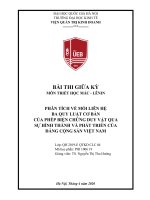 PHÂN TÍCH VỀ MỐI LIÊN HỆ BA QUY LUẬT CƠ BẢN CỦA PHÉP BIỆN CHỨNG DUY VẬT QUA  SỰ HÌNH THÀNH VÀ PHÁT TRIỂN CỦA  ĐẢNG CỘNG SẢN VIỆT NAM