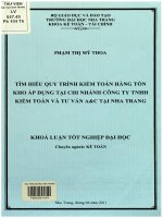 Tìm hiểu quy trình kiểm toán hàng tồn kho áp dụng tại chi nhánh công ty TNHH kiểm toán và tư vấn ac tại nha trang  