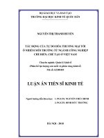 Tác động của tự do hóa thương mại tới ô nhiễm môi trường từ ngành công nghiệp chế biến chế tạo ở việt nam 