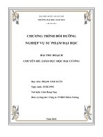 Bài thu hoạch môn Giáo dục học đại cương: Giáo dục xã hội đặc thù của loài người