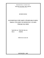 Tóm tắt Luận án Tiến sĩ: Giải pháp hạn chế nghề lưới kéo hoạt động trong vùng biển ven bờ huyện Vân Đồn tỉnh Quảng Ninh