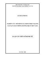 Luận án tiến sĩ nghiên cứu mô hình xác định thiệt hại do tai nạn giao thông đường bộ ở việt nam 