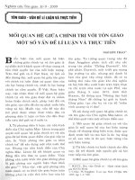 Một số mối quan hệ giữa chính trị với tôn giáo một số vấn đề lí luận và thực tiễn