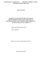 Tóm tắt Luận án Tiến sĩ Kỹ thuật: Nghiên cứu sử dụng dữ liệu viễn thám trong mô phỏng dòng chảy mặt phục vụ quy hoạch thủy lợi và phòng chống thiên tai – áp dụng cho lưu vực sông Cả
