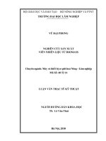 Luận văn thạc sĩ nghiên cứu sản xuất viên nhiên liệu từ biomass