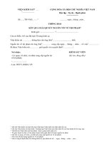 HS: Thông báo kết quả giải quyết nguồn tin tội phạm - HoaTieu.vn