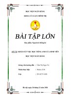 Bài tập lớn môn Nguyên lý thống kê: Khảo sát việc học Tiếng Anh của sinh viên Học viện Ngân hàng