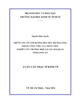 Luận văn quản lý công những yếu tố ảnh hưởng đến mức độ hài lòng trong công việc của nhân viên   nghiên cứu trường hợp tại cục hải quan tỉnh long an​ 