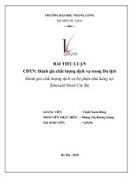 Chuyên đề Đánh giá chất lượng dịch vụ bộ phận nhà hàng tại Emerald Hotel Cát Bà