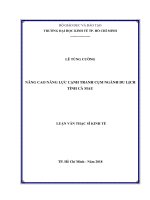 Luận văn quản lý công nâng cao năng lực cạnh tranh cụm ngành du lịch tỉnh cà mau​ 