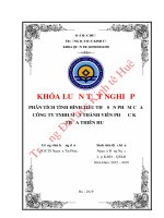 Khóa luận tốt nghiệp Quản trị kinh doanh: Phân tích tình hình tiêu thụ sản phẩm của công ty TNHH một thành viên Phước Kỷ Thừa Thiên Huế