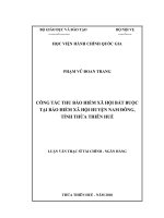 (Luận văn thạc sĩ) CÔNG tác THU bảo HIỂM xã hội bắt BUỘC tại bảo HIỂM xã hội HUYỆN NAM ĐÔNG, TỈNH THỪA THIÊN huế 