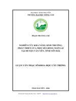 Nghiên cứu khả năng sinh trưởng phát triển của một số giống ngô lai tại huyện văn yên tỉnh yên bái 