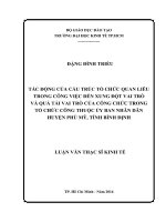 Luận văn quản lý công tác động của cấu trúc tổ chức quan liêu trong công việc đến xung đột vai trò và quá tải vai trò của công chức trong tổ chức công thuộc ủy ban nhân dân huyện phù mỹ, tỉnh bình định​ 