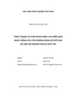 Thực trạng và giải pháp nâng cao hiệu quả hoạt động của văn phòng đăng ký đất đai hà nội chi nhánh thị xã sơn tây 