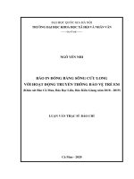 Luận văn thạc sĩ báo in đồng bằng sông cửu long với hoạt động truyền thông bảo vệ trẻ em 