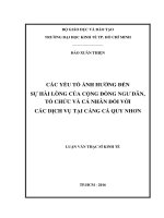 Luận văn quản lý công các yếu tố ảnh hưởng đến sự hài lòng của cộng đồng ngư dân, tổ chức và cá nhân đối với các dịch vụ tại cảng cá quy nhơn​ 