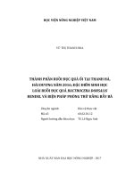 Thành phần ruồi đục quả ổi tại thanh hà hải dương năm 2016; đặc điểm sinh học loài ruồi đục quả bactrocera dorsalis hendel và biện pháp phòng trừ bằng bẫy bả 