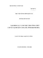 (Luận văn thạc sĩ) tạo động lực làm việc cho công chức cấp xã tại huyện cam lâm, tỉnh khánh hòa 