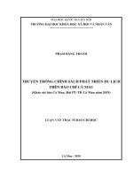 Luận văn thạc sĩ truyền thông chính sách phát triển du lịch trên báo chí cà mau 