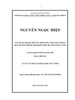 Xây dựng hệ hỗ trợ xác định thực đơn khẩu phần dinh dưỡng phòng bệnh béo phì cho trẻ dưới 6 tuổi 