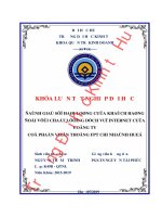 Khóa luận tốt nghiệp Quản trị kinh doanh: Đánh giá sự hài lòng của khách hàng đối với chất lượng dịch vụ Internet của Công ty Cổ phần Viễn thông FPT - Chi nhánh Huế