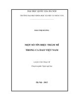 Luận văn Thạc sĩ Ngôn ngữ học Một số tín hiệu thẩm mĩ trong ca dao Việt Nam