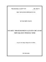 (Luận văn thạc sĩ) tổ chức thi hành pháp luật dân chủ cơ sở trên địa bàn tỉnh bắc ninh 
