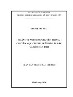 Luận văn thạc sĩ nâng cao chất lượng hoạt động dẫn chương trình truyền hình tại các đài phát thanh truyền hình TNB 