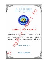 Khóa luận tốt nghiệp Quản trị kinh doanh: Nghiên cứu các nhân tố ảnh hưởng đến quyết định mua sản phẩm gạch ốp lát tại Công ty TNHH MTV XD- SX- TM- DV Phát Sơn