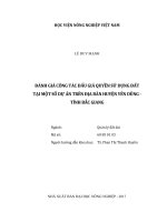 Đánh giá công tác đấu giá quyền sử dụng đất tại một số dự án trên địa bàn huyện yên dũng tỉnh bắc gian 