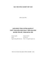 Giải pháp tăng cường quản lý chất thải rắn sinh hoạt trên địa bàn huyện yên mỹ tỉnh hưng yên 