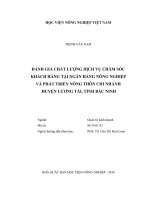 Đánh giá chất lượng dịch vụ chăm sóc khách hàng tại ngân hàng nông nghiệp và phát triển nông thôn chi nhánh huyện lương tài tỉnh bắc nin 
