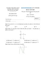 Đề thi thử THPT Quốc gia 2021 môn Toán trường chuyên Nguyễn Quang Diêu, Đồng Tháp lần 1