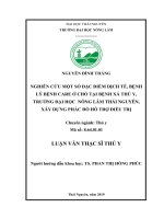Nghiên cứu một số đặc điểm dịch tễ bệnh lý bệnh care ở chó tại bệnh xá thú y trường nông   lâm   ngư xây dựng phác đồ hỗ trợ điều trị 