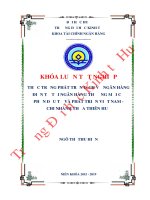 Khóa luận tốt nghiệp Tài chính Ngân hàng: Thực trạng phát trển dịch vụ ngân hàng điện tử tại Ngân hàng Thương mại Cổ phần Đầu tư và Phát triển Việt Nam - chinh nhánh Thừa Thiên