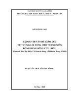 Luận văn thạc sĩ báo in với vấn đề giáo dục tư tưởng lối sống cho thanh niên đồng bằng sông cửu long 