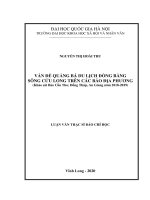 Luận văn thạc sĩ vấn đề quảng bá du lịch đồng bằng sông cửu long trên các báo địa phương 