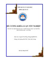 ĐỀ CƯƠNG KHÓA LUẬN tốt NGHIỆP BIỆN PHÁP QUẢN lý THIẾT bị dạy học tại TRƯỜNG THPT HƯƠNG sơn – hà TĨNH 