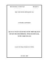 (Luận văn thạc sĩ) quản lý ngân sách nhà nước trên địa bàn huyện phathumphone, tỉnh champasack, nước cộng hòa dân chủ nhân dân lào 