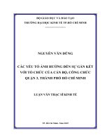 Luận văn quản lý công các yếu tố ảnh hưởng đến sự gắn kết với tổ chức của cán bộ, công chức quận 3, thành phố hồ chí minh​ 