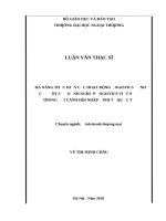 (Luận văn thạc sĩ) KHẢ NĂNG THỰC HIỆN các HOẠT ĐÔNG LOGISTICS XANH của một số DOANH NGHIỆP LOGISTICS VIỆT NAM TRONG bối CẢNH hội NHẬP 