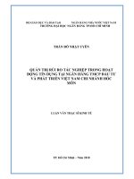 (Luận văn thạc sĩ) quản trị rủi ro tác nghiệp trong hoạt động tín dụng tại ngân hàng TMCP đầu tư và phát triển việt nam   chi nhánh hóc môn 