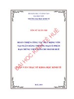 (Luận văn thạc sĩ) hoàn thiện công tác huy động vốn tại ngân hàng thương mại cổ phần đại chúng việt nam chi nhánh huế min 