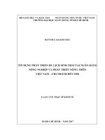 (Luận văn thạc sĩ) tín dụng phát triển du lịch sinh thái tại ngân hàng nông nghiệp và phát triển nông thôn việt nam   chi nhánh bến tre 