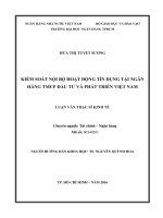 (Luận văn thạc sĩ) kiểm soát nội bộ hoạt động tín dụng tại ngân hàng TMCP đầu tư và phát triển việt nam 