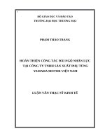 (Luận văn thạc sĩ) hoàn thiện công tác đãi ngộ nhân lực tại công ty TNHH sản xuất phụ tùng yamaha motor việt nam 