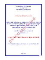 (Luận văn thạc sĩ) giải pháp nâng cao hiệu quả cho vay khách hàng cá nhân tại ngân hàng nông nghiệp và phát triển nông thôn việt nam, chi nhánh thị xã hương thủy min 