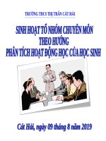 slide thuyết trình SINH HOẠT tổ NHÓM CHUYÊN môn THEO HƯỚNG PHÂN TÍCH HOẠT ĐỘNG học của học SINH 
